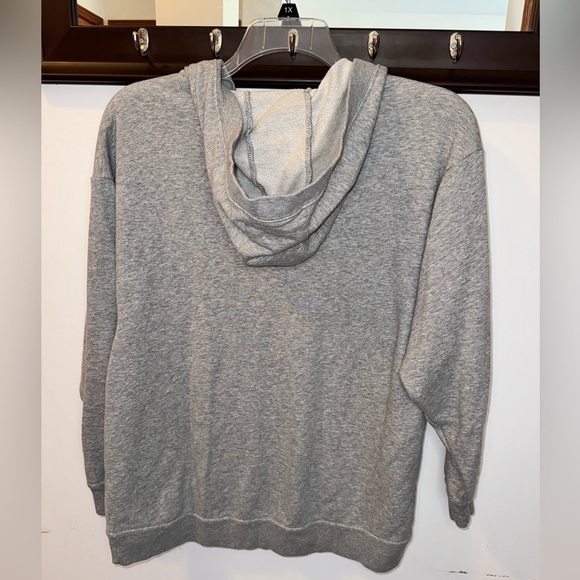 Nike Womens Tie Embroidered Logo Hooded Sweatshirt Pullover Grey Size Medium - Picture 4 of 6